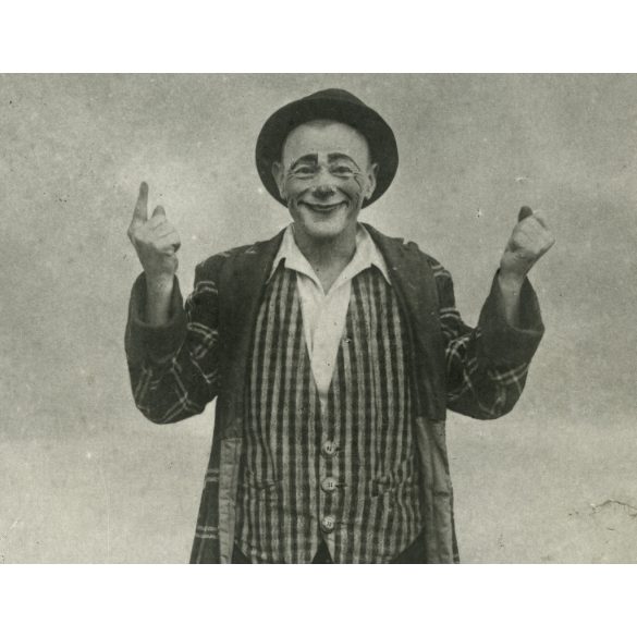Kenedi Dezső artista, bohóc, művész, cirkusz, 1920-as évek, Horthy-korszak, Eredeti képeslap fotó, papírkép.  