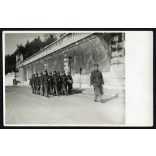 Puskás őrség felvonulása, Orbók István őrparancsnok, testőrség, Budapest, Budai Vár, katona, egyenruha, 1931, 1930-as évek, Horthy-korszak, helytörténet. Eredeti fotó, papírkép.  