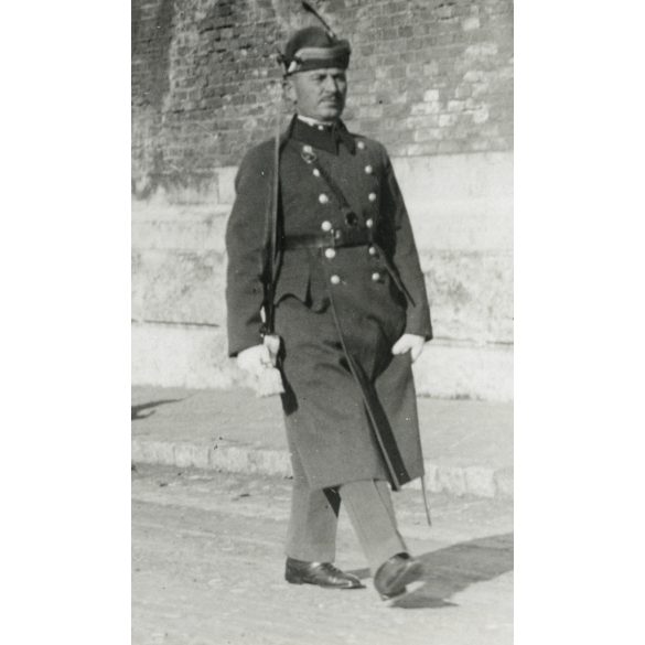 Puskás őrség felvonulása, Orbók István őrparancsnok, testőrség, Budapest, Budai Vár, katona, egyenruha, 1931, 1930-as évek, Horthy-korszak, helytörténet. Eredeti fotó, papírkép.  