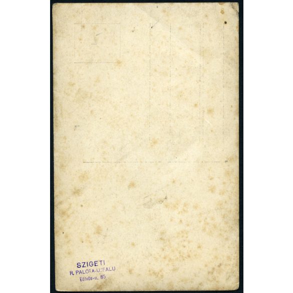 Szigeti műterem, Rákospalota Újfalu (Budapest), elegáns hölgy kalapban, 1910-es évek, monarchia, helytörténet. Eredeti fotó, pecséttel jelzett papírkép.  