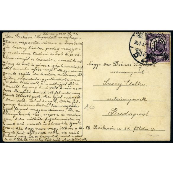 Lányok húsvéti tojással, Kámon (Szombathely), Vargáék verandája előtt, Horthy korszak, 1931, 1930-as évek, helytörténet, Eredeti fotó, hátulján feliratozott papírkép.  