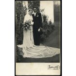 Halmos és Heks fotó, Vác, esküvő, vőlegény, menyasszony, virág, ünnep, Horthy-korszak, helytörténet, Pest megye, 1920-as évek, Eredeti fotó, papírkép. 