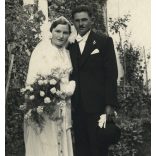 Halmos és Heks fotó, Vác, esküvő, vőlegény, menyasszony, virág, ünnep, Horthy-korszak, helytörténet, Pest megye, 1920-as évek, Eredeti fotó, papírkép. 