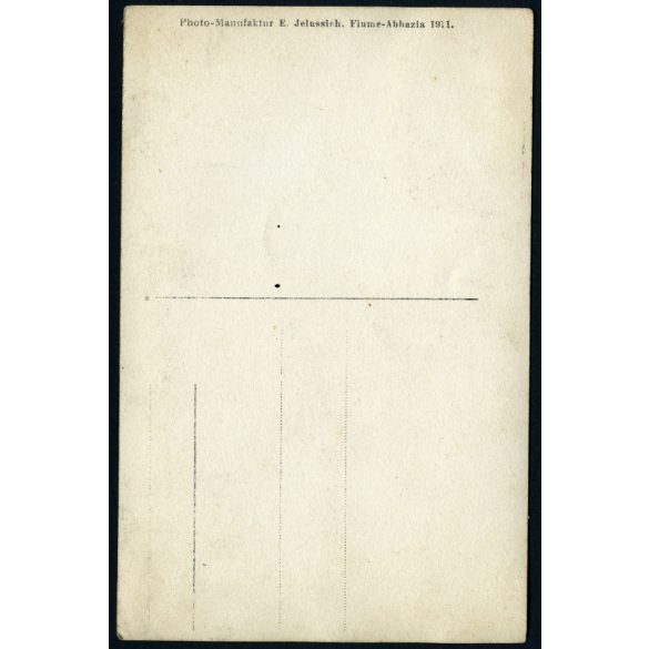 Photo-Manufaktur E. Jelussich, Fiume-Abbazia, utazás a Tátra tengerjáró gőzhajón, csodálatos kalapok, jármű, közlekedés, Monarchia, 1911, 1910-es évek, Eredeti fotó, papírkép.  