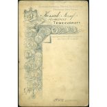 Kossak műterem, Temesvár, Erdély, fiatal pár portréja,  bajusz, cvikker, virág, monarchia, 1890-es évek, Eredeti kabinetfotó.  