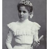 Kossak műterem, Temesvár, Erdély, elsőáldozó lány portréja, ünnep, egyház, monarchia, 1890-es évek, Eredeti kabinetfotó. 