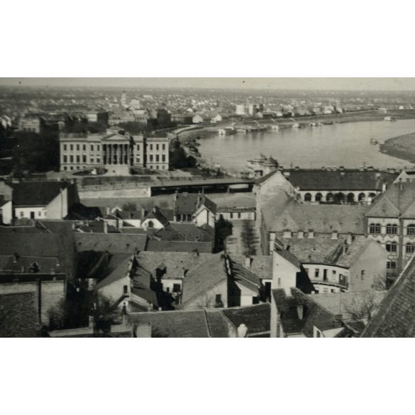 Háztetők, Szeged, Belváros, Tisza, városkép, Móra Ferenc múzeum, Horthy-korszak, helytörténet, 1930-as évek, Eredeti fotó, papírkép.  