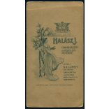 Nagyobb méret, Halász műterem, Sátoraljaújhely, esküvő, menyasszony, vőlegény, bajusz, virág, monarchia, 1900-as évek, Eredeti kabinetfotó gyönyörű szecessziós hátlappal, felül törésnyom. 