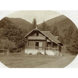   Nyaraló a hegyek között, Szilvásvárad, faház, nyaraló, Bükk, Heves megye, monarchia, helytörténet 1910-es évek, Eredeti fotó, papírkép.   