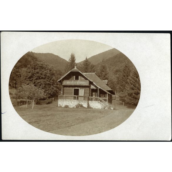 Nyaraló a hegyek között, Szilvásvárad, faház, nyaraló, Bükk, Heves megye, monarchia, helytörténet 1910-es évek, Eredeti fotó, papírkép.   