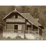 Nyaraló a hegyek között, Szilvásvárad, faház, nyaraló, Bükk, Heves megye, monarchia, helytörténet 1910-es évek, Eredeti fotó, papírkép.   