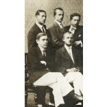 Vörösmarty zene kör, elegáns férfiak csoportja, művészet, 1919, 1910-es évek, Eredeti fotó, papírkép.  