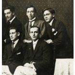 Vörösmarty zene kör, elegáns férfiak csoportja, művészet, 1919, 1910-es évek, Eredeti fotó, papírkép.  