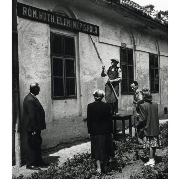 Egyházi iskolák államosítása, Pécel (?), kommunizmus, 1948, 1940-es évek, Eredeti fotó, papírkép.  