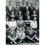 Gyarmati Károly fényképész, Cegléd,  VII. osztály, iskola, osztálykép, tanító, kommunizmus, Pest megye, 1948, 1940-es évek, Eredeti fotó, pecséttel jelzett papírkép.   