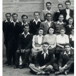 Gyarmati Károly fényképész, Cegléd,  VII. osztály, iskola, osztálykép, tanító, kommunizmus, Pest megye, 1948, 1940-es évek, Eredeti fotó, pecséttel jelzett papírkép.   