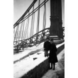 A felrobbantott Erzsébet híd, Budapest, Duna, 2. világháború, Duna, kommunizmus, helytörténet, 1940-es évek,  Eredeti nagyméretű fotó negatív!       