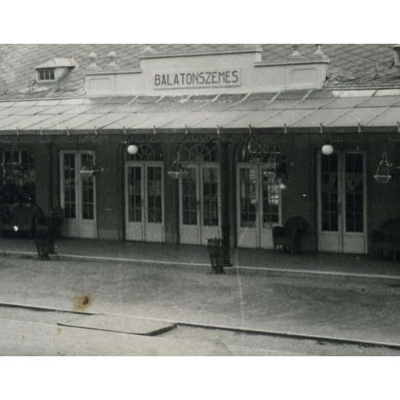 Vasútállomás, Balatonszemes, Balaton, közlekedés, vonat, Horthy-korszak, 1930-as évek, Eredeti fotó, papírkép.   