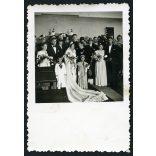 Templomi esküvő, menyasszony, vőlegény, ünnep, Horthy-korszak, 1930-as évek, Eredeti fotó, papírkép.   