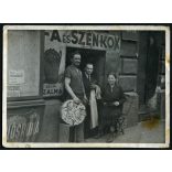 Kovács János fa, szén és kox kereskedése, üzlet, kirakat, felirat, reklám, 1940-es évek, Eredeti fotó, papírkép. 