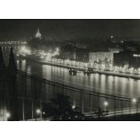 Éjszaka a város, Budapest, Erzsébet híd, Duna, esti fények, , Horthy-korszak, helytörténet, 1930-as évek, Eredeti fotó, papírkép.   