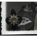 Végh Lajos műterme, cserkész fiú, Szabó János Tibor igazolványképe, Debrecen, egyenruha, Horthy-korszak, 1931, 1930-as évek, Eredeti hátulján feliratozott, pecséttel jelzett fotó, papírkép.   