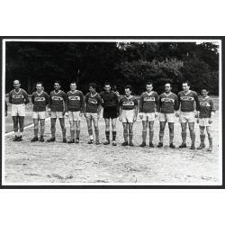   Az Orion gyár focicsapata, labdarúgás, sport, kommunizmus, 1952, 1950-es évek, Eredeti fotó, papírkép.  