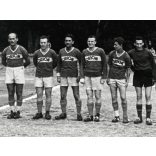 Az Orion gyár focicsapata, labdarúgás, sport, kommunizmus, 1952, 1950-es évek, Eredeti fotó, papírkép.  