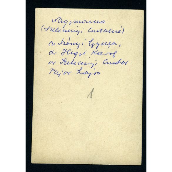 Úri társaság, magyar katonatiszt egyenruhában, Szelecsényi Antalné, dr. Szőnyi Gyula, dr. Hegyi Károly, dr. Szelecsényi Andor ügyvéd, Pajor Lajos, érdemrend, 1930-as évek, Eredeti fotó, hátulján feliratozott papírkép.   