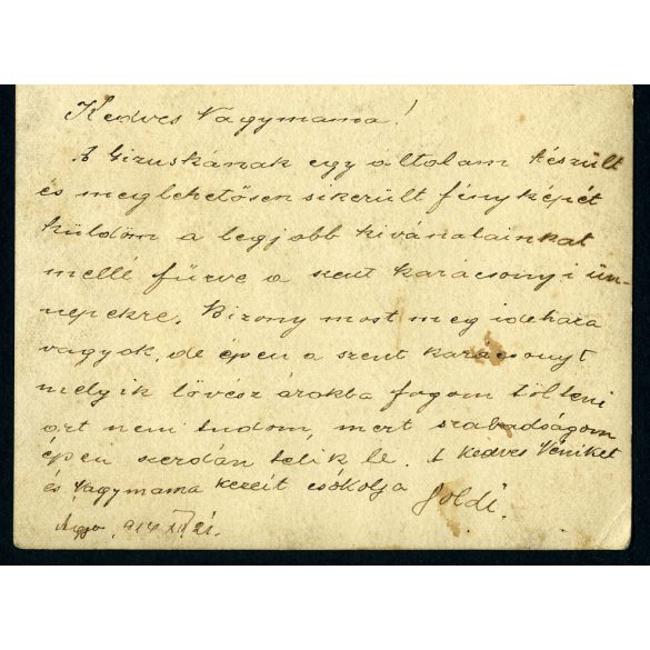 Kislány könyvvel az asztalnál, Ágya, Erdély, copf, monarchia, helytörténet, 1916, 1910-es évek, Eredeti fotó, hátulján feliratozott papírkép.   