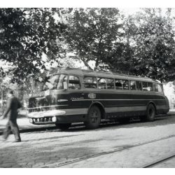   Ikarus 55 autóbusz, városi kivitel, busz, jármű, közlekedés, szocializmus, 1957, 1950-es évek, Eredeti fotó, papírkép.   