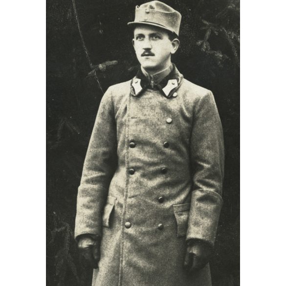 Magyar katona egyenruhában, 1. világháború, monarchia, 1918, 1910-es évek, Eredeti fotó, papírkép. 