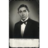 vitéz felsőtorjai Kováts fényképészmester műterme, Szeged, elegáns érettségiző fiú, fiatal férfi portréja,  Horthy-korszak, helytörténet, 1930-as évek, Eredeti fotó, papírkép, hátulján ragasztásnyomok és felirat.  