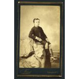 Ludwig Faust műterme, Pozsony, Felvidék,  elegáns fiú portréja, monarchia, 1870-es évek, Eredeti CDV, vizitkártya fotó, oldala vágott.   