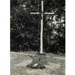 Cserkésztábor keresztje, Parád, helytörténet, Horthy-korszak, 1934, 1930-as évek, Eredeti fotó, hátulján feliratozott papírkép.   