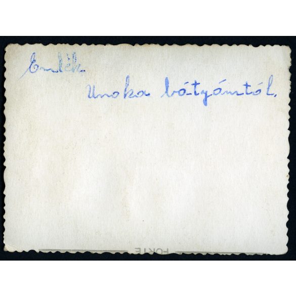 Légvédelmi tüzér szakaszvezető, 49M posztó zubbonyban, katona, kommunizmus,1950-es évek, Eredeti fotó, hátulján feliratozott, kézzel színezett papírkép. 