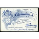 Germány műterem, Karcag, elegáns nő portréja, gyönyörű ruha, monarchia, Jász-Nagykun-Szolnok megye, helytörténet, 1890-es évek, Eredeti CDV, vizitkártya fotó.   