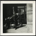 Apa és fia Pannonia motorkerékpáron, jármű, közlekedés, szocializmus, 1960-as évek, Eredeti fotó, papírkép. 