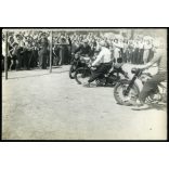 Motoros foci, focimeccs Csepel motorkerékpárokkal, motor, ritka, különös, jármű, közlekedés, kommunizmus, 1950-es évek, Eredeti fotó, papírkép. 
