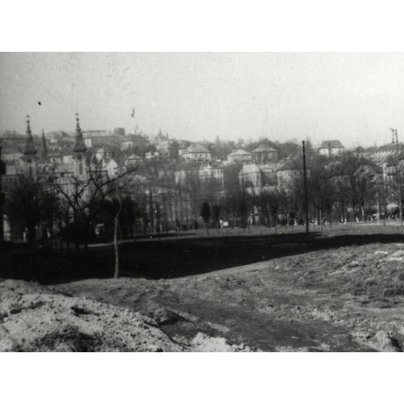 Útépítés a Bukarest utcában, Budapest, Feneketlen-tó, XI. kerület, Újbuda, várostörténet, Horthy-korszak, 1930-as évek, Eredeti fotó, papírkép.  