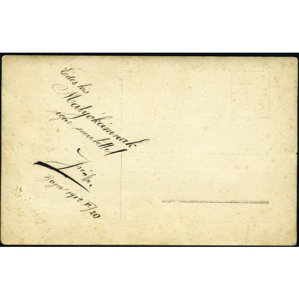 Nesselroth műterem, Baja, elegáns hölgy portréja, helytörténet, monarchia, 1912, 1910-es évek, Eredeti mélynyomóval jelzett fotó, hátulján feliratozott papírkép. 