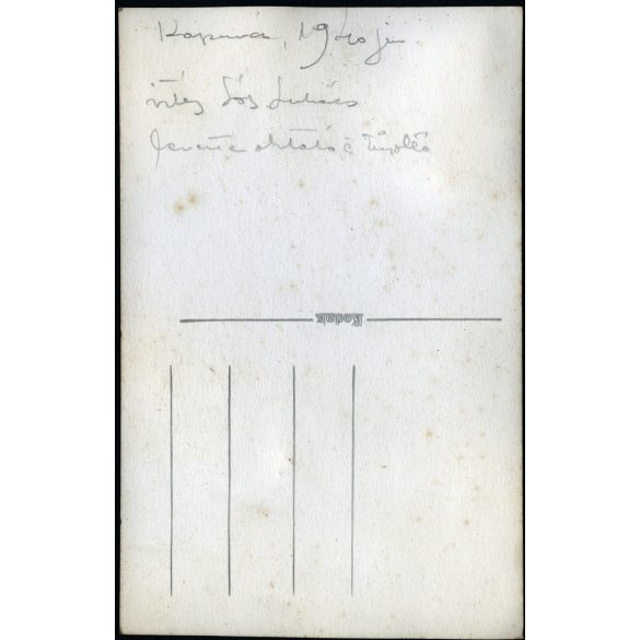 vitéz Soós Lukács helyi népviseletben, Kapuvár, Horthy-korszak, helytörténet, néprajz, Győr-Moson-Sopron megye, 1940. június, 1940-es évek, Eredeti fotó, hátulján feliratozott papírkép.   