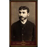 Császár műterem, Kolozsvár, Erdély,  elegáns szakállas úr portréja, Nuricsán Károly (?), monarchia, 1885, 1880-as évek, Eredeti CDV, hátulján Tordán feliratozott és szignózott vizitkártya fotó.  