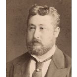 Borsos, Doctor és Varságh műterem, Budapest,  elegáns szakállas férfi nyakkendőben, monarchia, 1870-es évek, Eredeti CDV, vizitkártya fotó.  