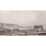 Víziváros látképe, Budapest, Duna, Toldy Ferenc utca, gimnázium, városkép,  1880-as évek, Eredeti kabinetfotó gyönyörű részletekkel, széle vágott.  