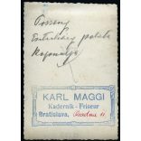 Esterházy palota kapualja, Pozsony, Felvidék, ritka esti felvétel, díszes lámpa, városkép, 1930-as évek, Eredeti fotó, hátulján feliratozott, pecséttel jelzett papírkép.  