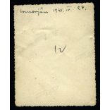 Helyi focicsapat az edzővel, Somorja, Felvidék, sport, labdarúgás, helytörténet, Horthy-korszak, 1941., április 27, 1940-es évek, Eredeti fotó, hátulján feliratozott papírkép. 
