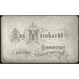 Meinhardt Ágoston műterme, Nagyszeben (Hermanstadt), Erdély, magyar, K.u.K katonatiszt egyenruhában, érdemrend, szakáll, 1870-es évek, Eredeti CDV, vizitkártya fotó, foltos.