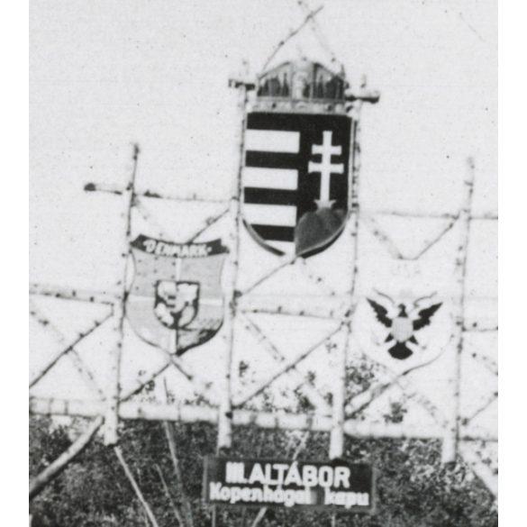 Cserkész Világtalálkozó, Gödöllő, Jamboree, Dzsembori, III. Altábor, Koppenhágai  kapu,  Horthy-korszak, 1933. VIII. 7, 1930-as évek, Eredeti fotó, hátulján feliratozott papírkép.