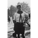 Perui cserkész fiú egyenruhában, Gödöllő, Dzsembori, Jamboree, Horthy-korszak, 1933, 1930-es évek, Eredeti fotó, hátulján feliratozott, nevesített papírkép.   